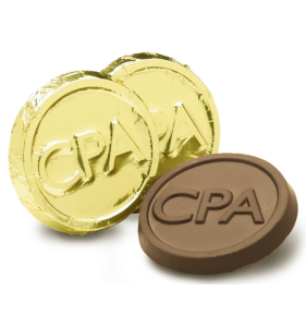 CPA Milk Chocolate Coin in Gold Foil Gift Giveaway
