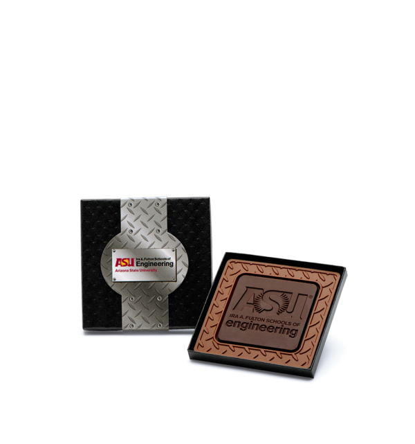 Custom mini 4x4 combo bar engraved belgian chocolate with logo