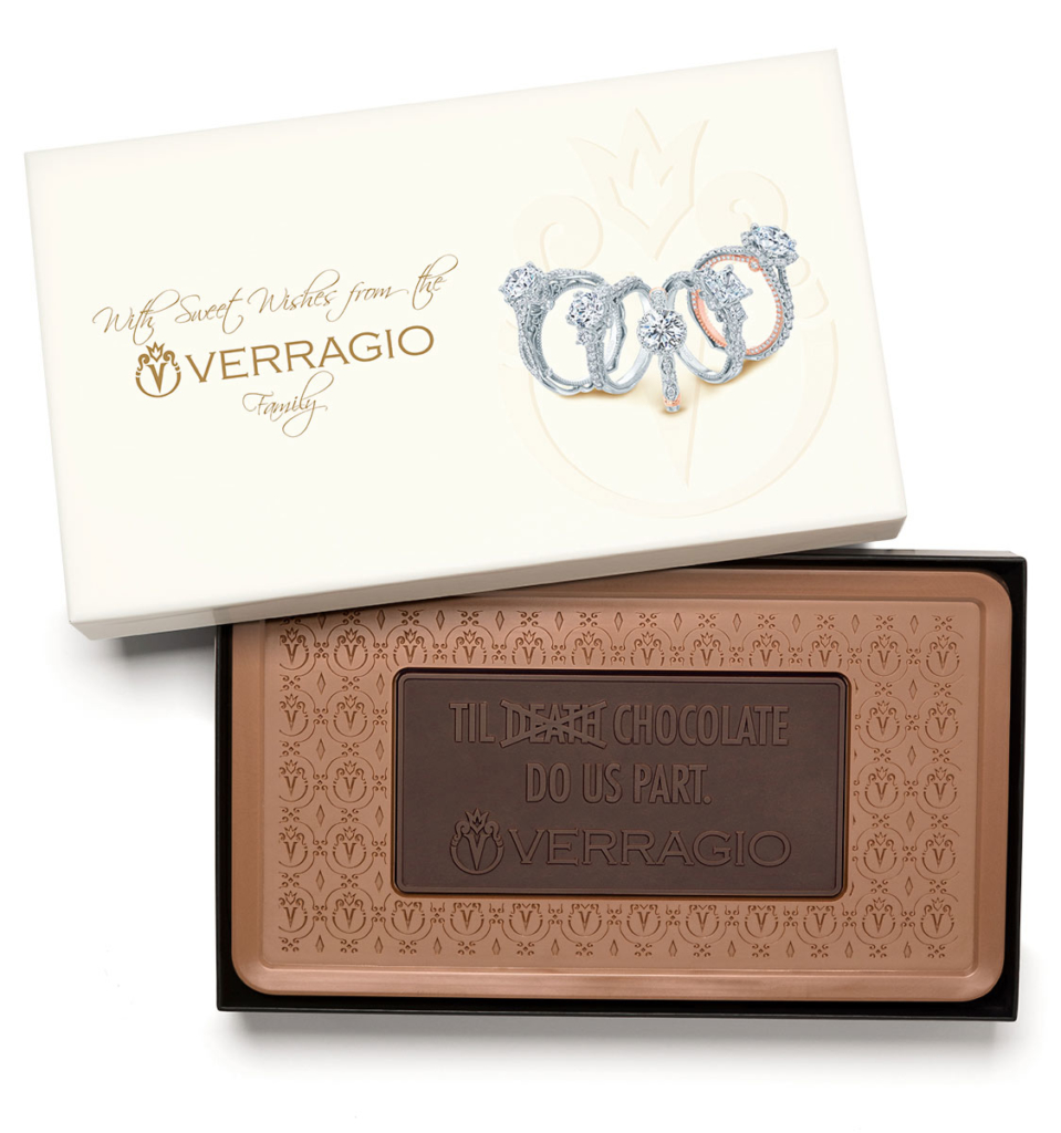 Custom indulgent combo bar engraved belgian chocolate with business logo