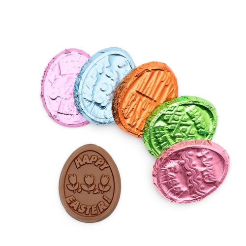 Need ideas for easter chocolate, we provide custom easter egg chocolate coins for your easter holiday