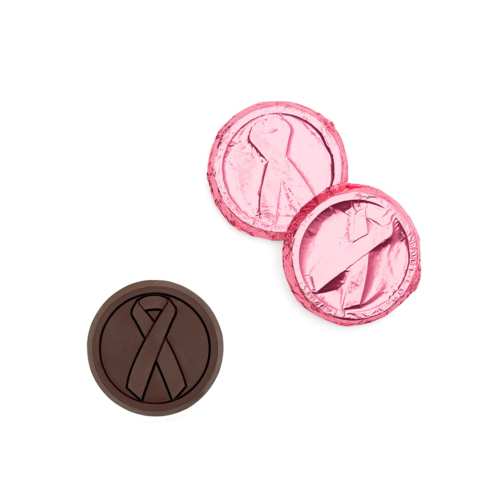 Customized breast cancer chocolate coins