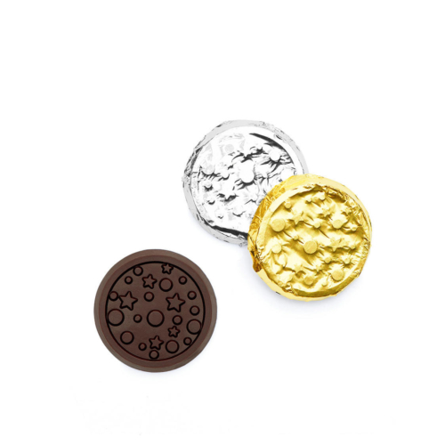 Personalized chocolate coins design with starry sky