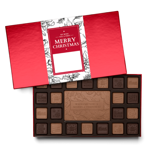 We can customized your chocolate squares for Merry christmas