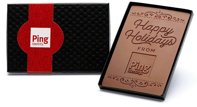 logo branded chocolate bar client gift