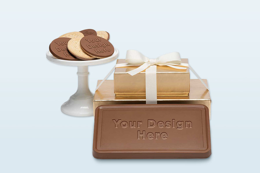engraved chocolate bar and cookie set example